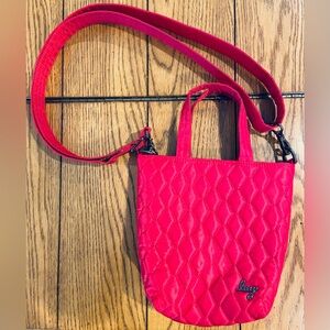 EUC LUG Tip Toe Crossbody Bag, red, adjustable/removable straps